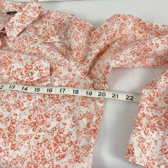 American Eagle Outfitters Floral Snap Button Cowgirl Top Size L - Picture 10 of 14